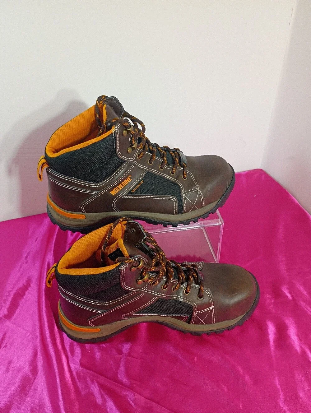 Wolverine Mens SZ 8M Brown Composite Toe Waterproof Hiking Work Boot W10303.